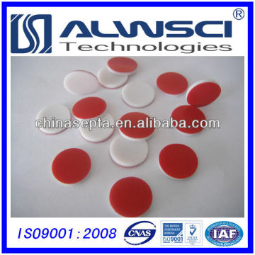 Septa de silicone de PTFE de 13 * 1,2 mm para análise de HPLC